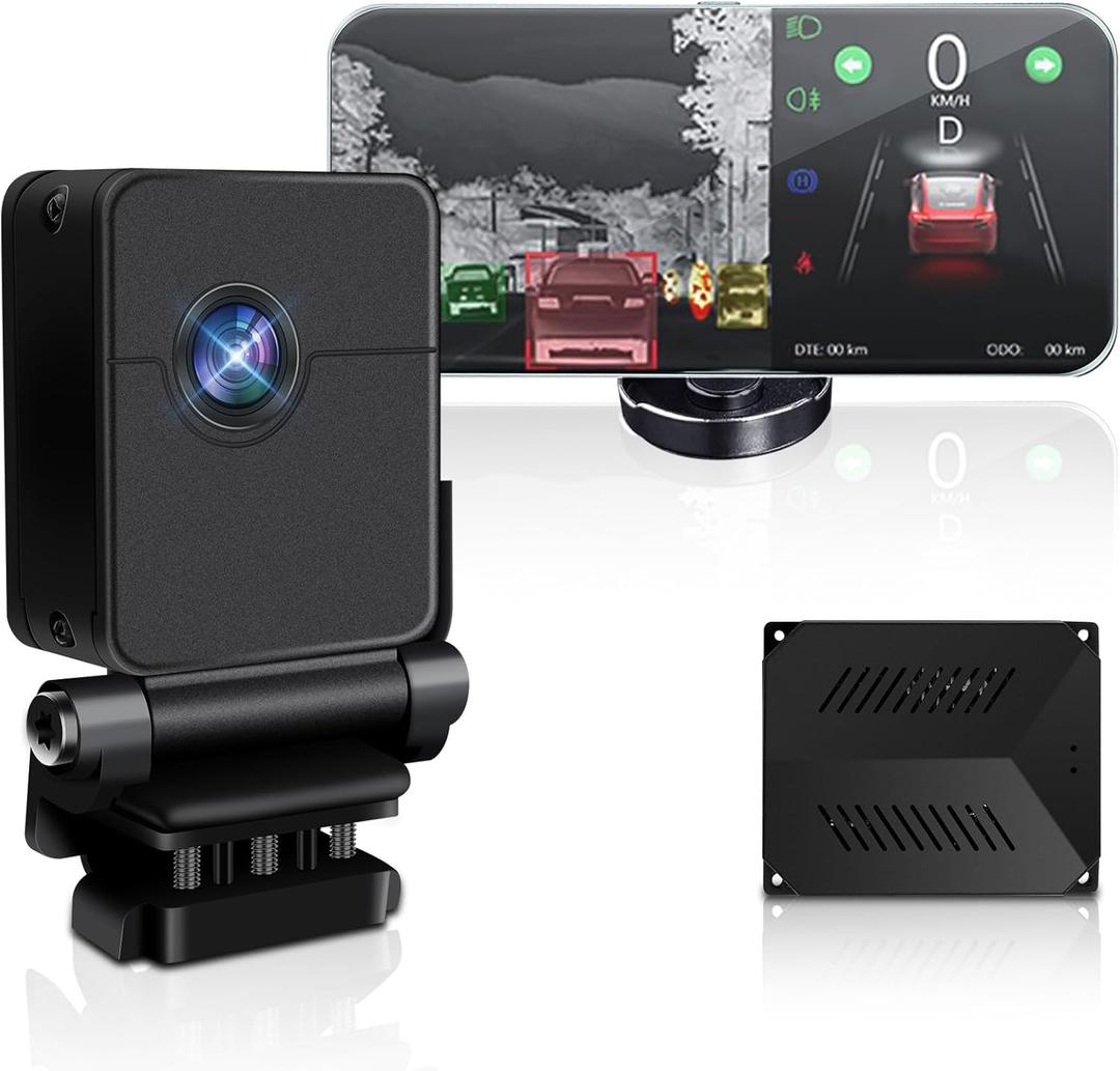 Thermal Camera for Cars, Automotive Vehicle Thermal Safety Camera System - 1,000ft Infrared Night Vision with AI Collision Warning, 6.25" HD LCD, 64GB Dash Cam, Plug & Play Driver Assistance