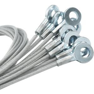 1/8"(3mm) Wire Diam Galvanized Steel Cable Eyelets Ended Short Rope Lanyard Safety Tether Chain Lock with Vinyl Coated Cover, 10 Pcs Clear 6"/15cm Length