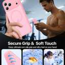 Magnetic Shockproof for iPhone 17 Pro Max Case,Upgrade[Camera Protection][Compatible with Magsafe][Non-Slip][Mil-Grade Protection] Slim Translucent Matte Phone Case for iPhone 17 Pro Max,Pink