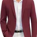 COOFANDY Men's Casual Blazer Slim Fit Suit Jackets Two Button Lightweight Knit Sport Coat (X-Large, Burgundy)