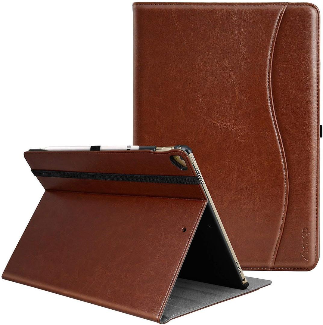 ZtotopCase for iPad Pro 12.9 Inch Case 2017/2015 (Old Model,1st & 2nd Generation), Premium PU Leather Business Folio Cover with Auto Wake/Sleep, Document Card Slot, Multiple Viewing Angles,Brown