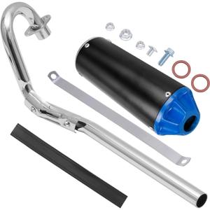 Exhaust Muffler Silencer Pipe Assembly Compatible for 50cc 90cc 110cc 125cc Taotao DB10 DB14 SSR110 SSR125 CRF50 CRF70 XR50 Apollo Coolster Dirt Pit Bike (Blue)