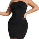 Women's Strapless Full Body Slip Shaper Seamless Smoother Tube Slip Under Dresses (X-Large, Black)