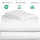 LuxClub 3 PC Twin XL Sheet Set, Deep Pockets Wrinkle Free Cooling Bed Sheets Hotel Bedding for Women, Men, Kids & Teens, Includes 1 Fitted Sheet, 1 Flat Sheet and 1 Pillowcase-Silky Soft White