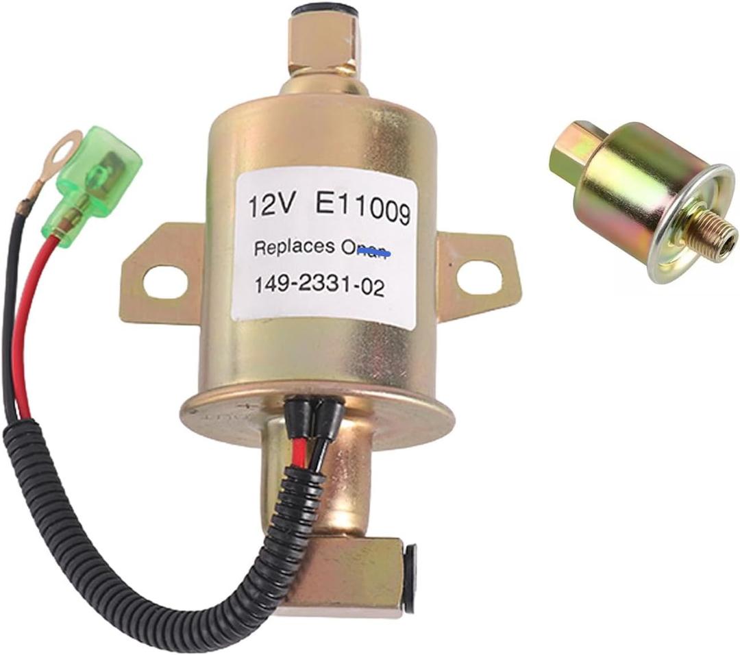 E11009 12v Electric Fuel Pump Compatible with for Onan 5500 RV Cummins Generator Replaces Onan 149-2331-02, Fits Cummins A047N923 A029F891 149-2331