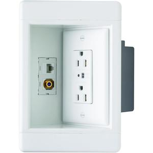 Legrand Pass & Seymour TV1WTVSSWCC2 1 Gang Recessed TV Box with Surge Protective and Low Voltage Kit, White (1 Count)