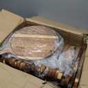 Nuenen 30 Pcs Round Wood Cutting Board with Handle Acacia Bamboo Wooden Serving Kitchen Chopping Boards for Pizza, Bread, Cheese, Charcuterie, Fruit, Vegetables (Acacia)