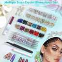 5608Pcs Makeup Rhinestones with Face Glue, Flatback Colorful Face Gems Crystal AB&Clear Eye Jewels with Pickup Dotting Tools for Eye, Body Makeup, Nail Art and DIY Crafts