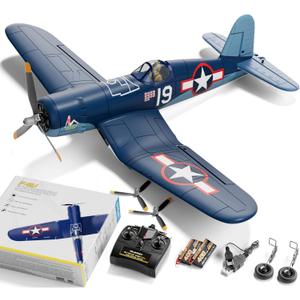 LEAMBE Brushless 4 Channel RC Plane F4U Corsair 500mm Remote Control Airplane Fighter RTF with 6-Axis Gyro, 3 Modes & Aerobatics for Beginners & Adults