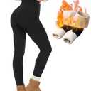 NexiEpoch Fleece Lined Leggings Women - Thermal Thick Winter Warm High Waisted Tummy Control Soft Pants for Snow Cold (Medium, Black)