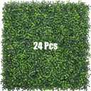 Bybeton Artificial Boxwood Panels,24"x 16" (24pc) 4-Layer Leaves UV-Anti Greenery Grass Wall Backdrop for Indoor Outdoor Privacy Protected and Garden, Balcony,Privacy Fence Screen Decor