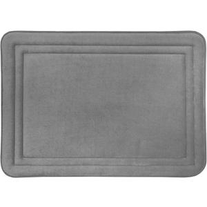 ACHIM Memory Foam Bathroom Rugs - 17 x 24 Inch (Elle Grey) - Ultrasoft Non Slip Bath Mat for Bathroom Floor, Shower, Bedroom & Kitchen - Quick Dry Washable Dense Memory Foam Bath Mat Shower Rug