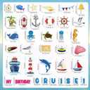 4 x 36 Pcs Birthday Cruise Door Magnet Decorations Funny Cruise Ship Essentials Reusable Cruise Ship Door Magnets Magnetic for Happy Birthday Cabin Door Ship Car Carnival Decorations