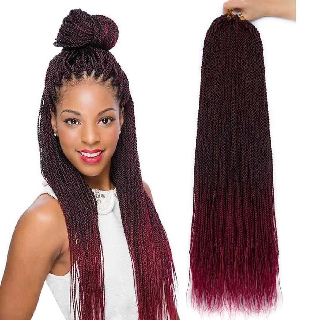 NAYOO Senegalese Twist Crochet Hair - 8 Packs 18 Inch Crochet Hair For Black Women, 35 Strands/Pack Small Twist Crochet Braids Hair Hot Water Setting, Braid Hair Extensions Crochet(18 Inch, 1B/BUG)
