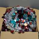 Shappy 4/5/6 Ft Collapsible Christmas Tree with Lights Artificial Pop up Tinsel Pencil Skinny Xmas Trees for Home Party Holiday Decorations(Silver,3 Set)