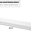 WELLAND 12" Deep White Floating Shelves, Floating Shelf Wall Shelf Display Floating Shelf, 47.24" L x 11.81" D x 2" T, Deeper Than Others, White