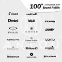 Pen C, Durable Aluminum Alloy EDC Pen, with 100+ Replacement Refills - Ballpoint, Rollerball, Gel. Auto-Adjusting Refillable Pen, Best Writing and Sketching Gift for Men and Women_Blue