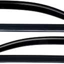 Lightronic Extra Durable Outside-Mount Auto Vent Window Visor, Fits 2008-2013 Toyota Highlander, UV Protection Rain Guard, Original Wind Deflector, No-Drill Easy Install, Dark Smoke, 4-Pcs