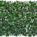 Expandable Fence Privacy Screen for Balcony Patio Outdoor,Decorative Faux Ivy Fencing Panel,Artificial Hedges (Single Sided Leaves) (1, Green-Ivy)