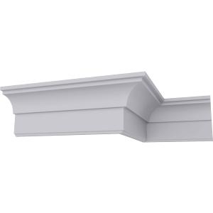 Endurathane Classic Cove Crown Moulding, 3 5/8"H x 2 1/2"P x 4 5/8"F x 94 1/2"L, Factory Primed