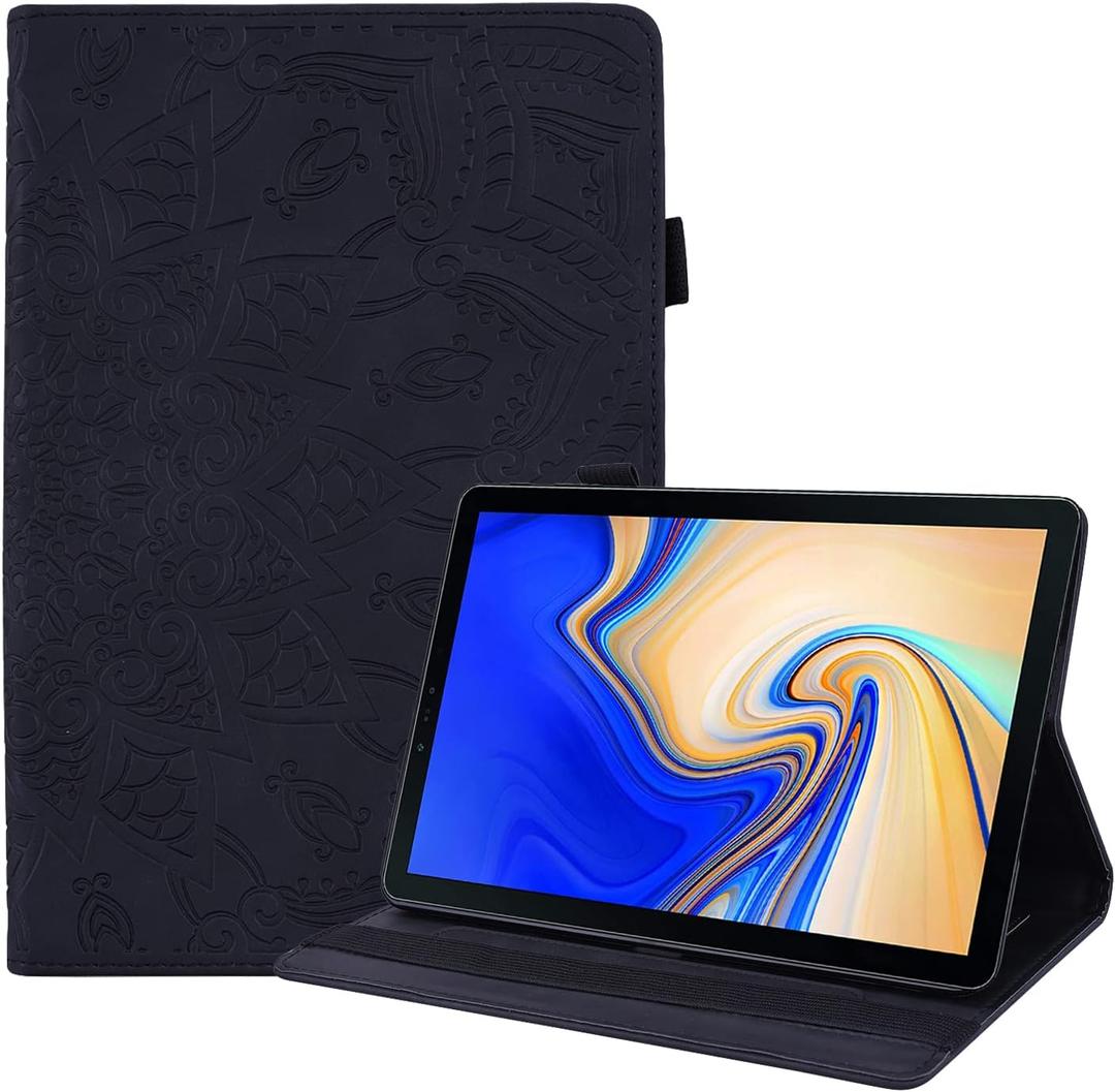 Case for Samsung Galaxy Tab S4 10.5", Slim Stand Shell Protective Case with Pencil Holder, Premium PU Leather Folio Cover for Samsung Galaxy Tab S4 10.5 Inch (SM-T830/T835), Black