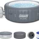 Coleman Palm Springs 4 to 6 Person EnergySense Smart AirJet Plus Inflatable Hot Tub Outdoor Spa with 140 AirJets and Insulated Cover