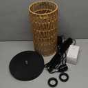 Floor Lamp for Living Room,Farmhouse Rattan Floor lamp,Modern Standing lamp with 3 Color LED Bulb,Black Tall Lamp with Foot Switch