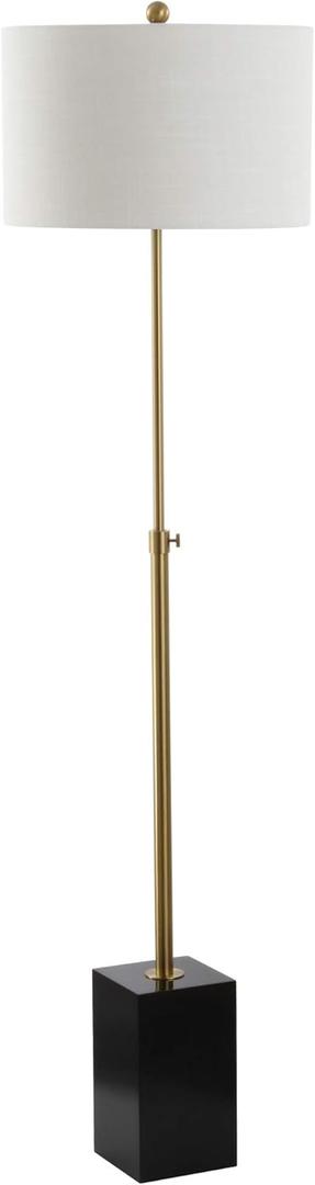 JONATHAN Y JYL6007A Lafayette 65" Adjustable Height LED Floor Lamp Modern,Minimalist,Contemporary for Bedrooms, Living Room, Office, Reading, Brass/Black