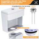3-Inch Dual Flush Valve Replacement Kit for 2-Piece Toilets, Universal Toilet Repair Kit with Push Button, Fill Valve, Gasket & Bolts,Compatible with Glacier Bay, Kohler, American Standard, and Toto