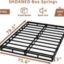 SHOANED King Size Box Springs - 5 Inch Low Profile Mattress Foundation No Noise Heavy Duty Metal Basics Bed Base with Clean Fabric Cover, Easy Assembly