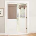 RYB HOME Blackout Door Curtains for Small Windows, W26 x L40 Room Darkening Heavy Duty Vertical French Door Shades/Blinds Full Privacy Protected for Patio Ceiling Window, 1 Panel, Mocha