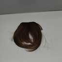 Clip in Bangs, Synthetic French Bangs Hair Clip, Fake Bangs Fringe with Temples Hairpieces for Women Natural Curved Hair Extensions for Daily Wear Medium Brown