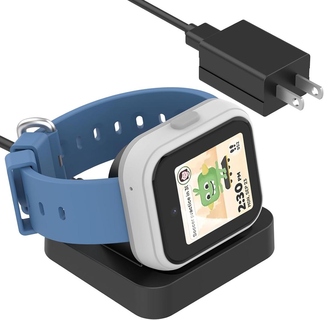 Charging Dock Replacement for T-Mobile SYNC UP 1 Kids Watch with 5 Feet Charger Cable Wall Charger Included(Black for Syncup Watch 1)
