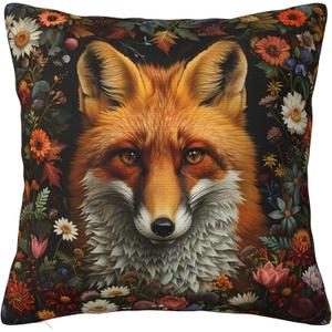 William Morris Style Vintage Fox Throw Pillow Covers Soft Decorative Throw Pillowcases Cushion Case Square for Home Decor Bed Couch Car Living Room 18x18 Inch (Color-15)