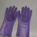 Pecute Pet Grooming Gloves, Large, Heat Resistant, Silicone Bathing and Massaging Gloves with High-Density Teeth and Enhanced Five Finger Design for Dogs and Cats, Purple