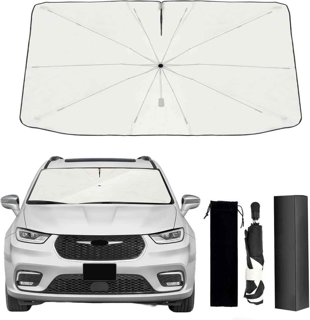 2017-2025 Upgraded for Chrysler Pacifica Sunshade, Portable Foldable Sunshade Accessories, [Nano Ice Crystals Coating] UV Protection, Keeps Interior Cool (for Chrysler Pacifica 2017-2025)