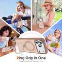 Compatible with iPhone 17 Pro Case with Ring Stand,Brown