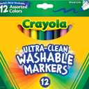 Crayola Broad Line Markers (12 Count), Washable Markers for Kids, Assorted Colors, Arts & Crafts Supplies, For Coloring Books & Art Projects, Ages 3+