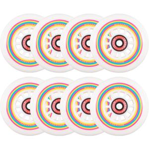 Rollerex Lollipop Boardwalk Inline Skate Wheels (8-Pack with Bearings, Spacers and Washers)