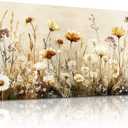 hyidecorart Large Nature Floral Botanical Farmhouse Wall Decor Wall Art for Living Room Elegant Flowers Canvas Prints Painting Pictures for Bedroom Bathroom Home Office Wall Decoration, 48"L x 24"W