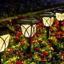 GIGALUMI Solar Lights Outdoor Waterproof, 8 Pack LED Solar Garden Lights, Outdoor Decorations, Garden Decor for Yard, Patio, Landscape, Planter, Walkway (Warm White)