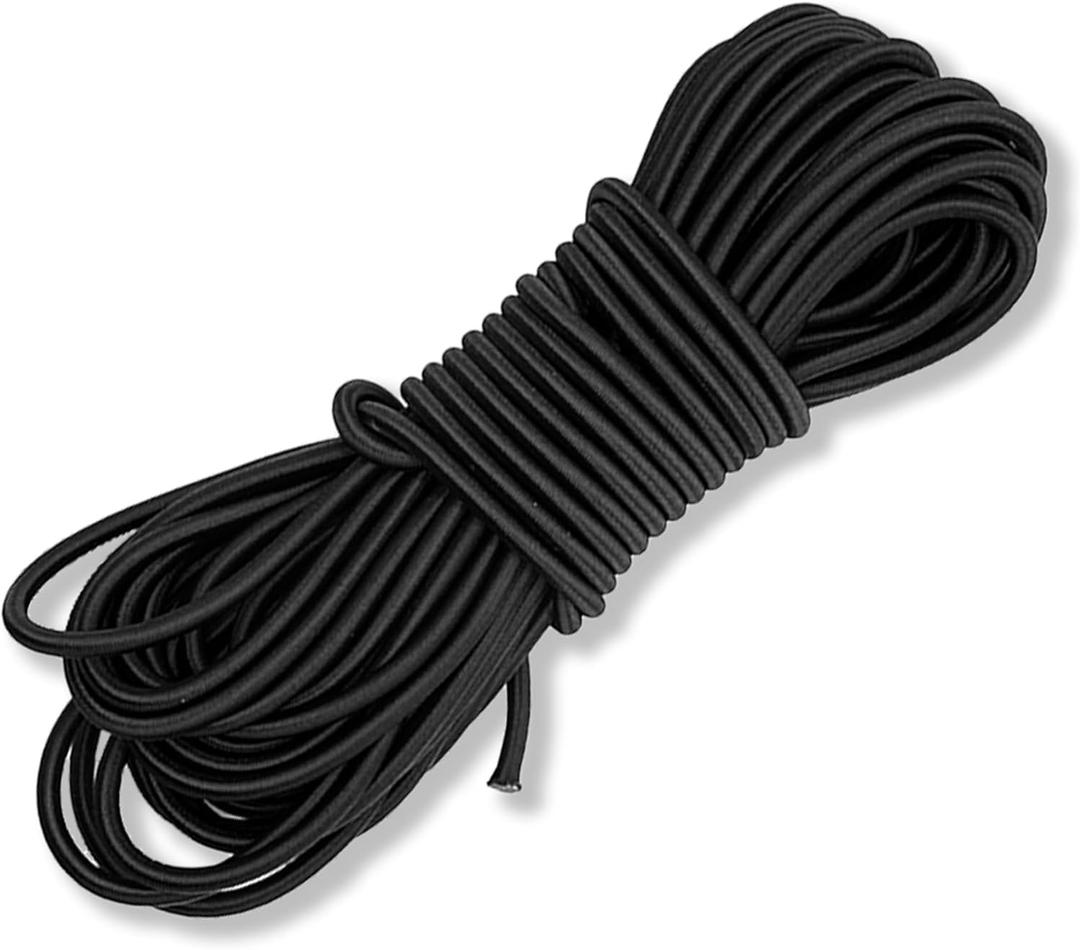 Elastic Bungee Cord, Heavy Duty Bungee Shock Cord, Elastic Polyester Cords for Camping, Tents, Cargo, Awning Kayak Stretch String Rope, Marine Grade, Hammock (1/3"50ft)