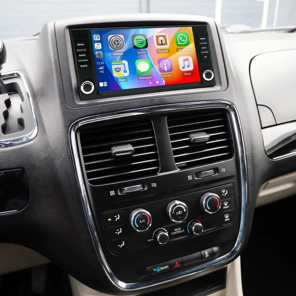 7" Double Din Car Radio Stereo for Dodge Grand Caravan 2008-2020 / Dodge Nitro 2007-2012 Android 13 with Wireless & Wired Carplay Android AutoGPS Navigation/SWC/Backup Camera+MIC