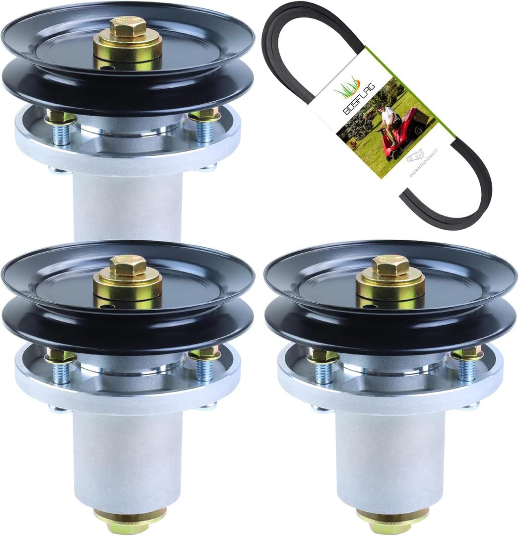 3 Pack 607418 Spindle with 604664 Pulley 797720 Belt Replaces Hustler 601804 Spindle Assembly Hustler Spindle 607418 Spindle Assembly 3 pack 607418 Spindle Hustler Raptor SD Spindle 601804 oem