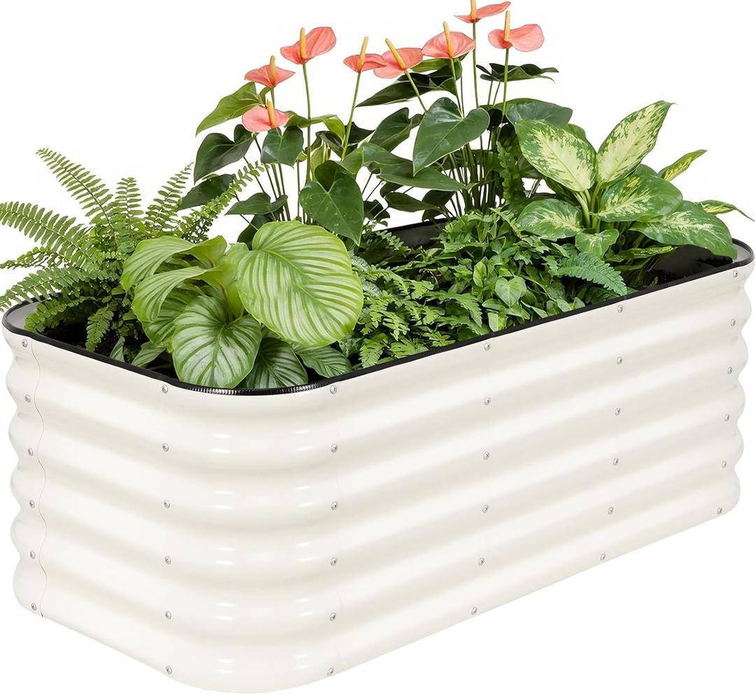 421.4FT Galvanized Raised Garden Bed Outdoor, Metal Raised Garden Bed Kit, Large Planter Raised Beds, 3 In1 Modular Raised Planter Box Outdoor,Raised Beds for Gardening for Vegetables Flowers Herbs