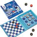 2-in-1 Checkers & Tic-Tac-Toe Board Game | Magnetic Travel Games for Kids 8-12 | Plane Activities for Kids Ages 8-12 | Foldable Magnetic Checkers & Travel Activities (Ages 3-12)