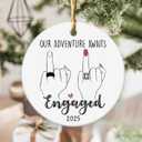 2 x Engagement Gifts for Couples 2025  Ceramic Christmas Ornament, Newly Engaged Couple Gift, Romantic Engagement Gift Keepsake