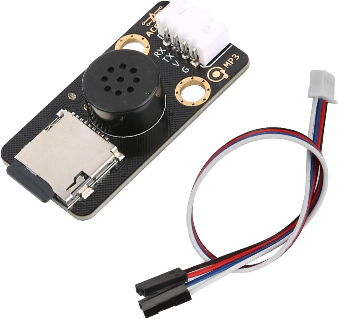 MP3 Decoder Music Player Module for Arduino/ESP32, 128M SD Card/Audio Amplifier, Easy-Plug Voice Broadcast Module, Audio Decoding Player Module, USB 5V Power Supply, Voice Prompts, Broadcast Device