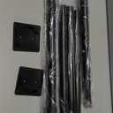 Matte Black Shower Curtain Rod,1 Inch Diameter Stainless Steel Adjustable Spring Tension Rods 32 to 80",with Holders,Anti-Slip,Curtain Rods No Drilling(1 Pack)