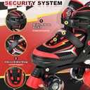 NEMONE Roller Skates for Boys Kids Ages 4-6 5-8 6-12 8-12 with 4 Sizes Adjustable Light up Wheels, Todder Beginner Rollerskates Indoor Outdoor Sports Black Red M